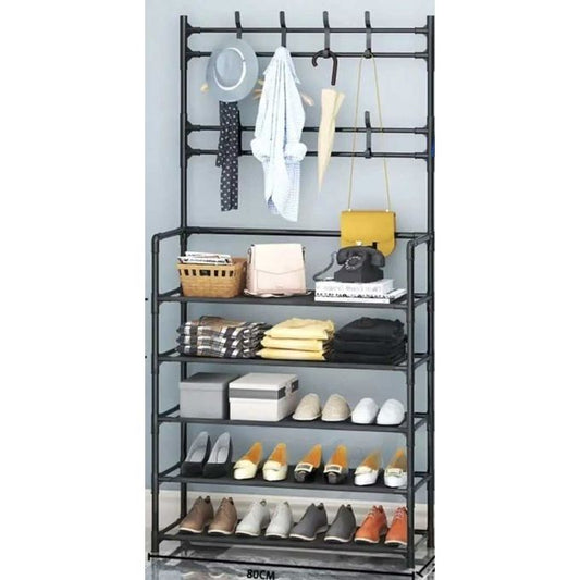 Upgraded 5-Tier Shoe Rack Metal Shoe Rack Storage Organizer