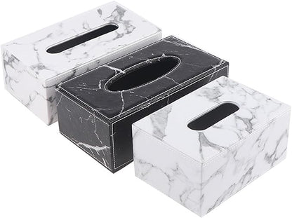 Black & Gold Marble Tissue Box Cover – Modern Bathroom Tissue Holder with Secure Lock