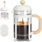 French Press Coffee & Tea Maker – Modern Bamboo & Glass Design