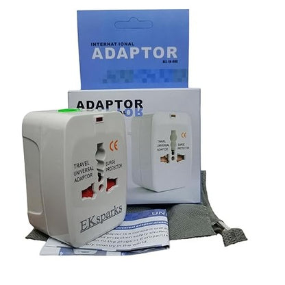 Universal All-in-One International Travel Adapter with Surge Protection – Works in 150+ Countries