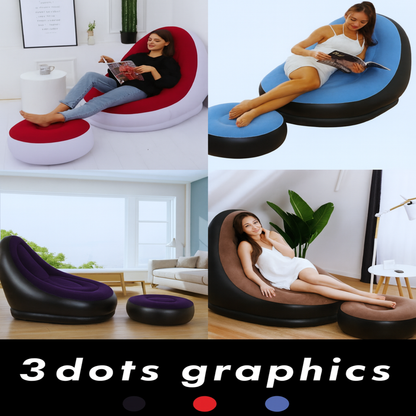 Inflatable Seat with Foot Rest & Manual Pump