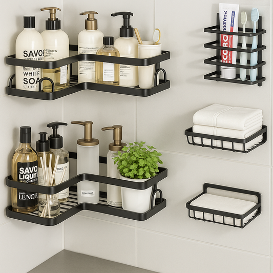 5-Piece Metallic Corner Shelf Organizer