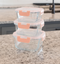 3-in-1 Snack Storage Box Set – Glass with Transparent Top Lid