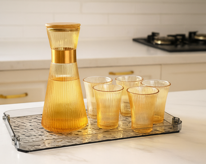 Glass carafe Set with 6 Glasses