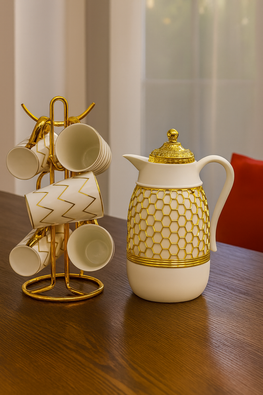 Luxury Tea Set with Thermos & 6 Cups