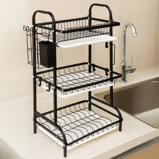 3-Tier Heavy Duty Carbon Steel Dish Rack