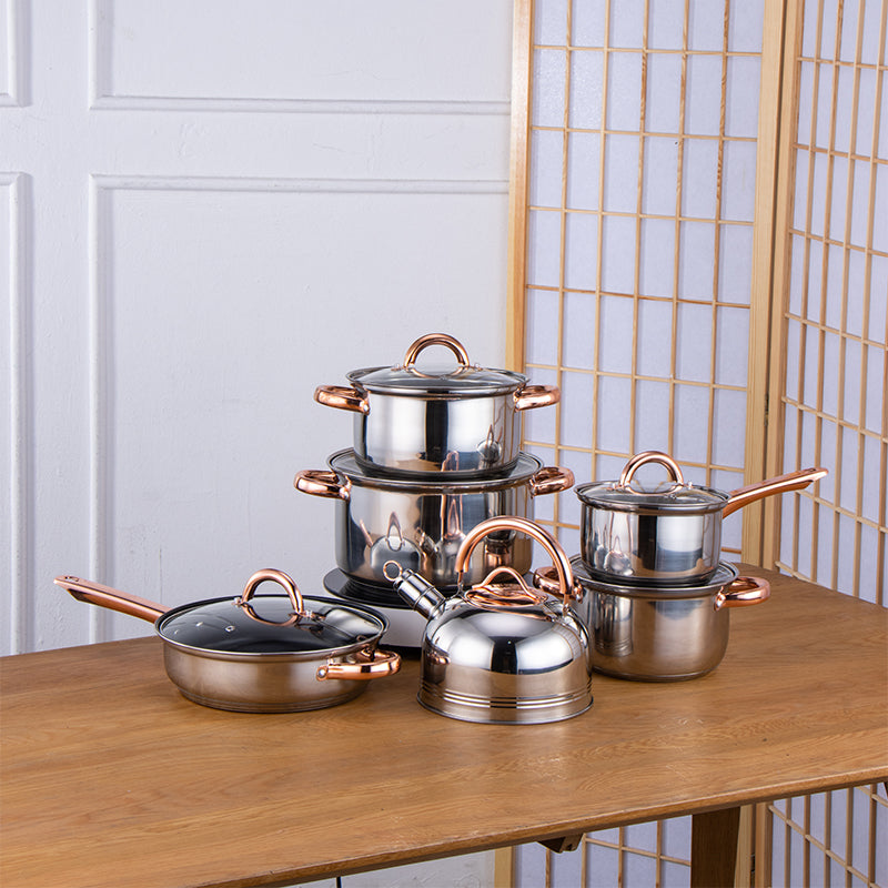 High quality Yimeitai 12 pcs stainless cookware/sufuria