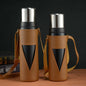 Premium 1000ml Vacuum Flask with Leather Carry Case