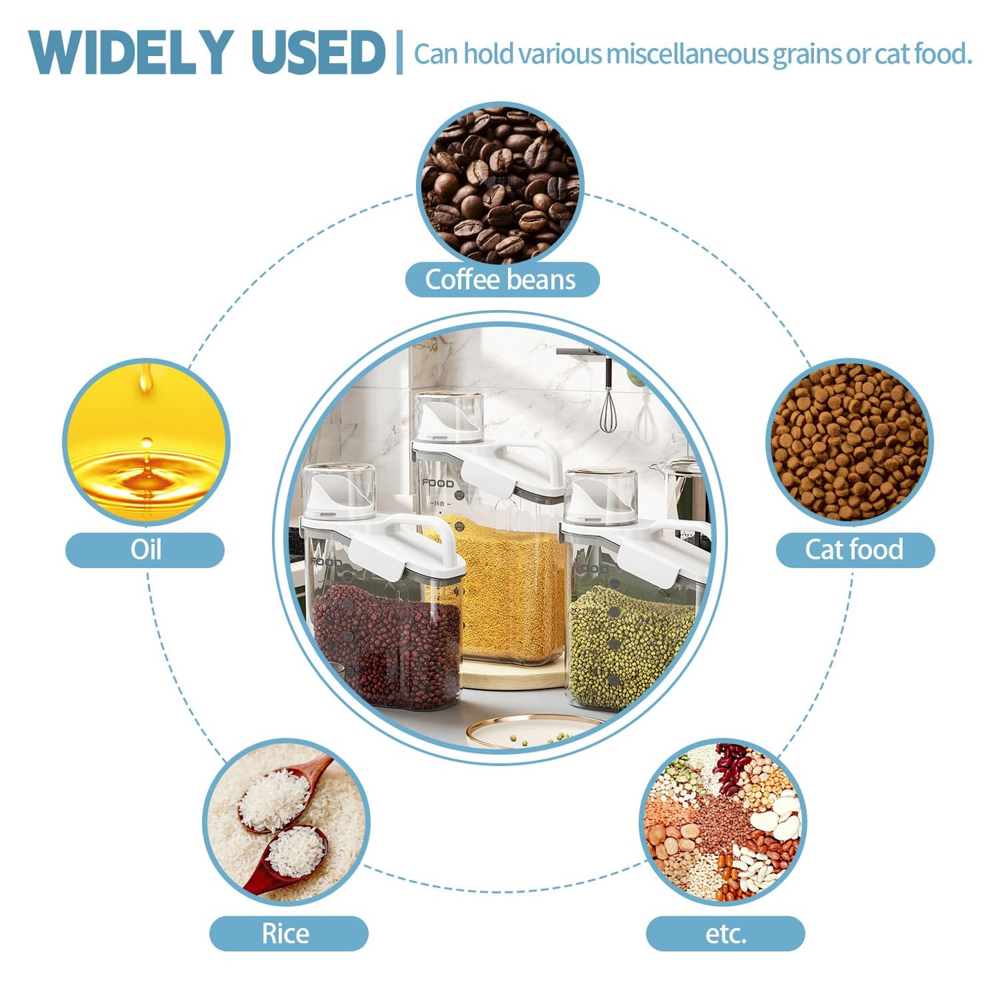 High-Quality Acrylic Airtight Cereal & Oil Container – 2500ml