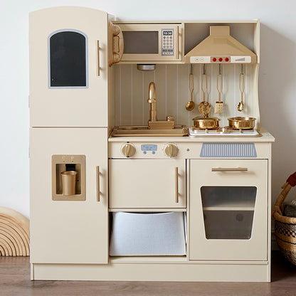 Kids Wooden Kitchen Playset – Premium Microwave, Sink, Oven & Accessories