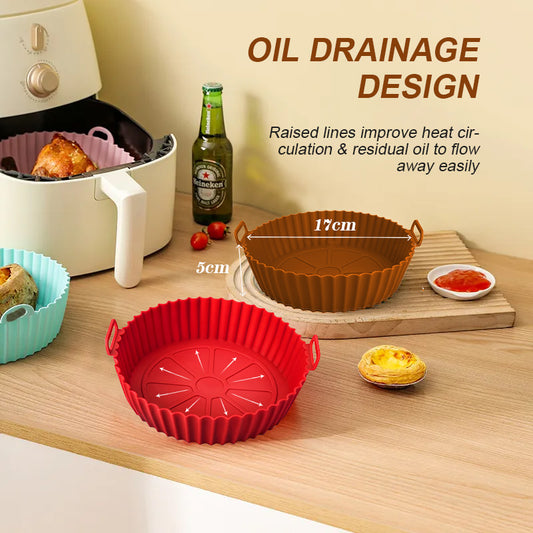 Food-Safe Reusable Silicone Pot for Air Fryer & Oven