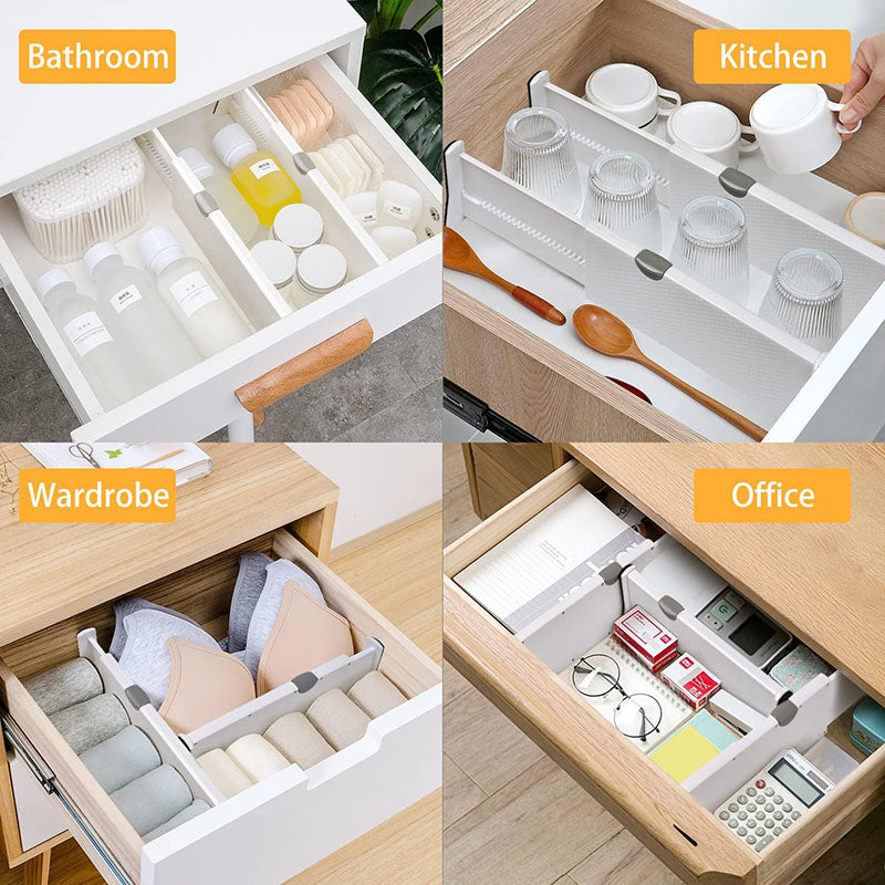 Retractable Drawer Divider.Adjustable Organizer for Home & Office
