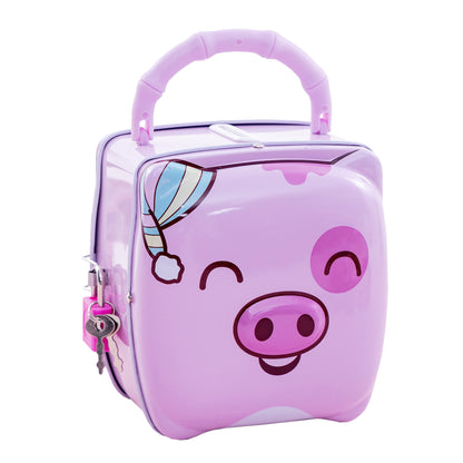 Metallic Cartoon Pig Money Bank