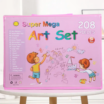 Super Mega 208-Piece Art Set for Kids
