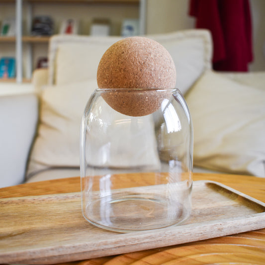 Classic Glass Candy & Spice Jar with Bamboo Ball Lid