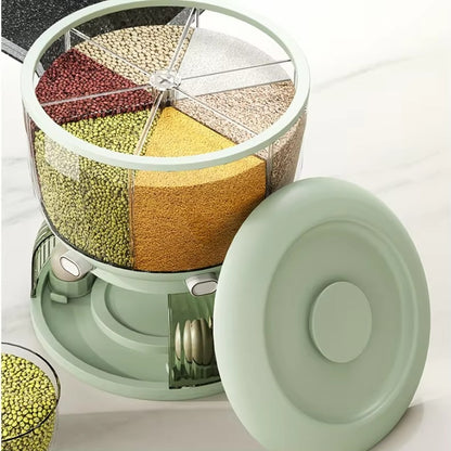 Partitioned Rotating Cereal Dispenser (2-in-1 Cereal Dispenser + Egg Holder)