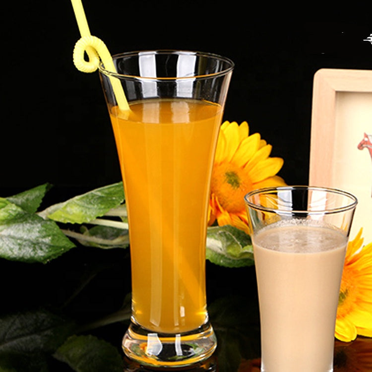 6 piece Tall Juice Glass, Elegant Flared Drinking Glass for Juices, Smoothies & Cocktails