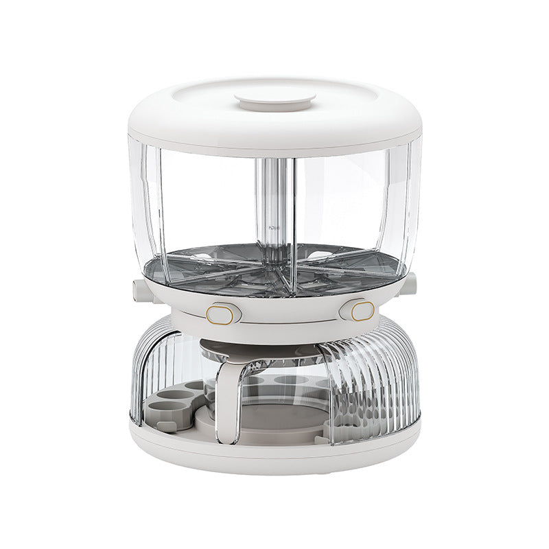 Partitioned Rotating Cereal Dispenser (2-in-1 Cereal Dispenser + Egg Holder)