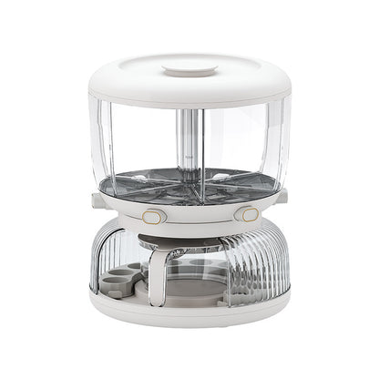 Partitioned Rotating Cereal Dispenser (2-in-1 Cereal Dispenser + Egg Holder)