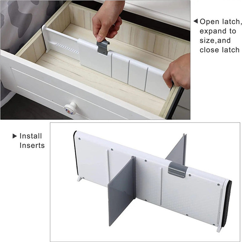 Retractable Drawer Divider.Adjustable Organizer for Home & Office