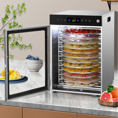 16-Tray Rotating Food Dehydrator – Maximum Capacity, Even Drying