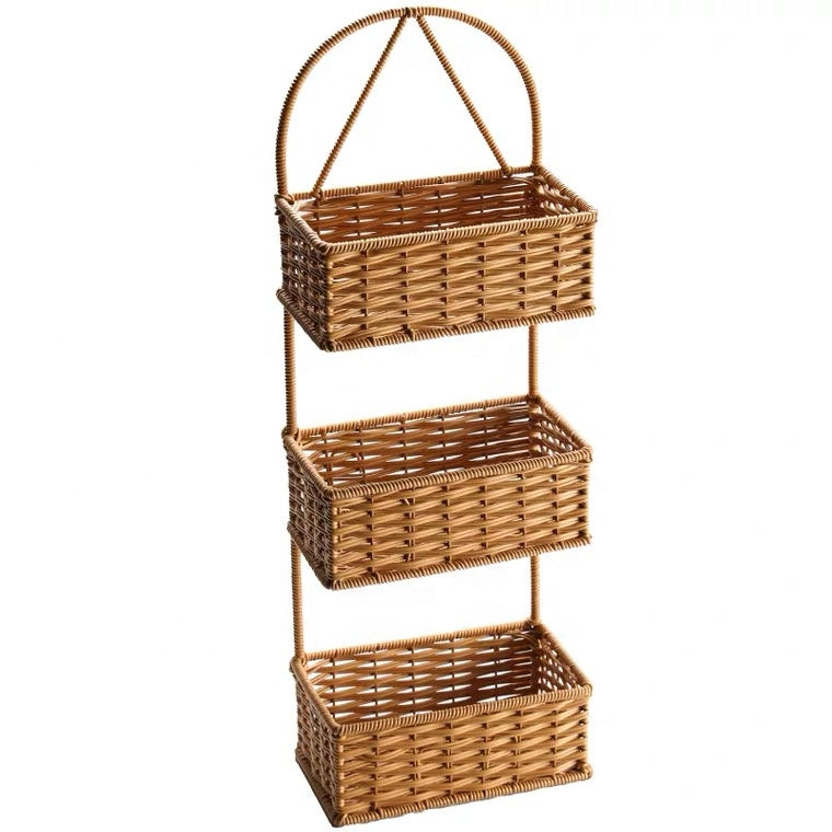 Multipurpose Hand-Woven Rattan shower cuddy Organizer