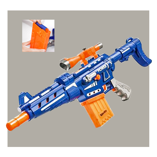 Blast Soft Bullet Toy Gun. Long-Distance Foam Blaster with Magazine