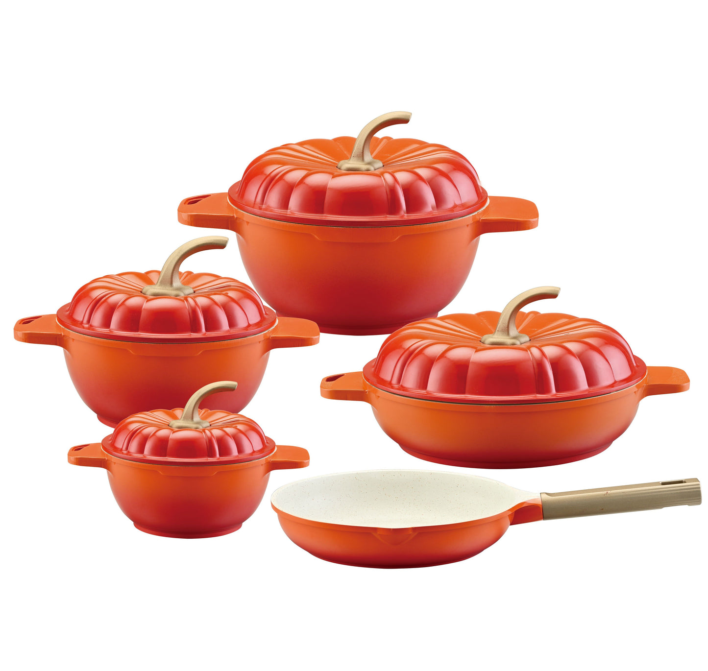 9PCS USFE Pumpkin Granite Cookware Set