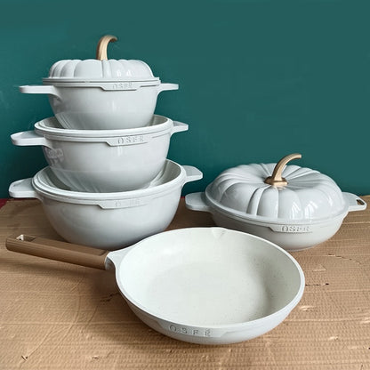 9PCS USFE Pumpkin Granite Cookware Set