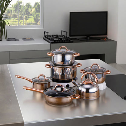 High quality Yimeitai 12 pcs stainless cookware/sufuria