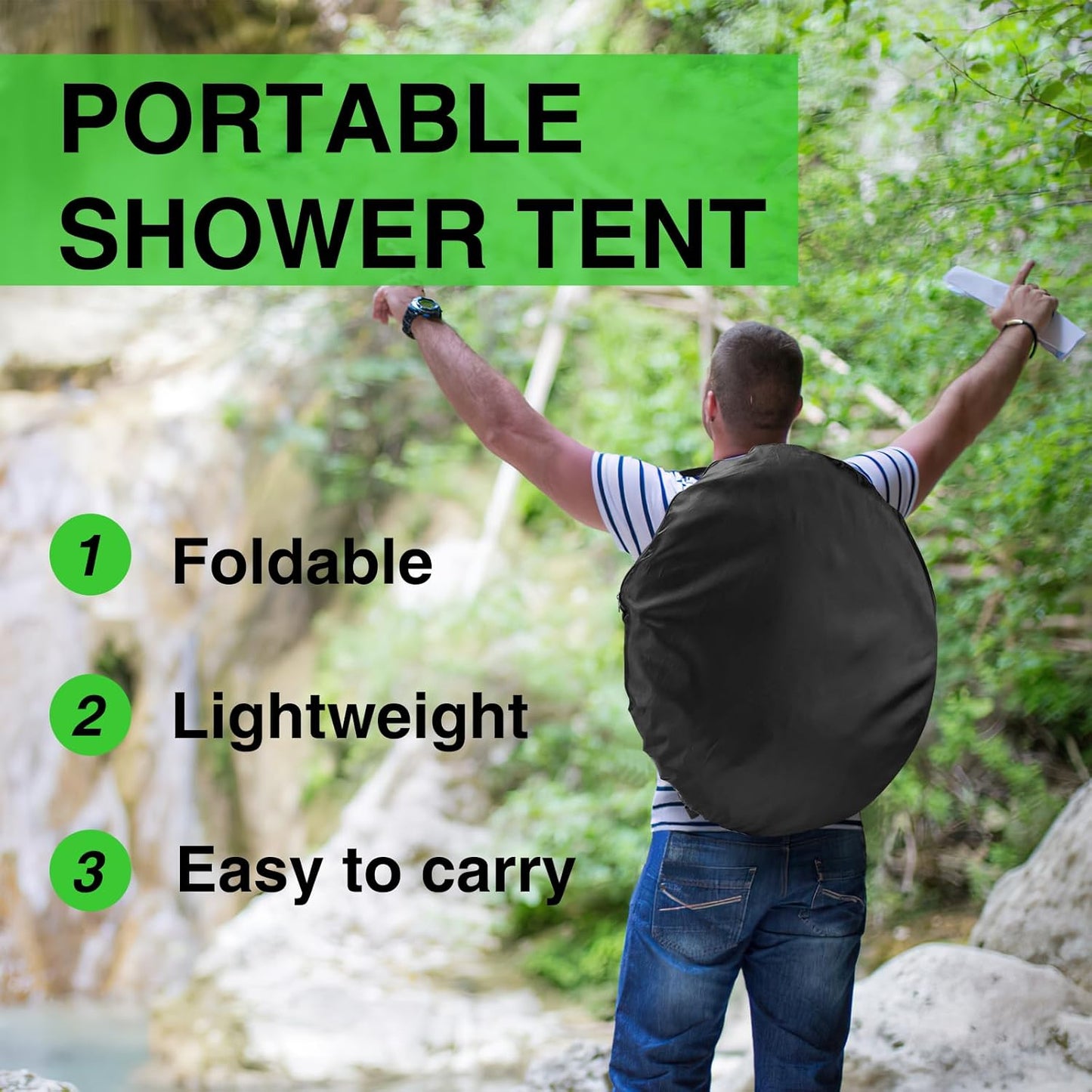 Portable Privacy Shower Tent, Outdoor Camping Bathroom • Toilet • Changing & Dressing Room