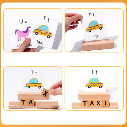 Spelling Word Game – Wooden English Learning Cards for Kids