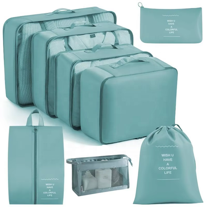 8-Piece Luggage Travel Organizer Set (with Toiletry Case)