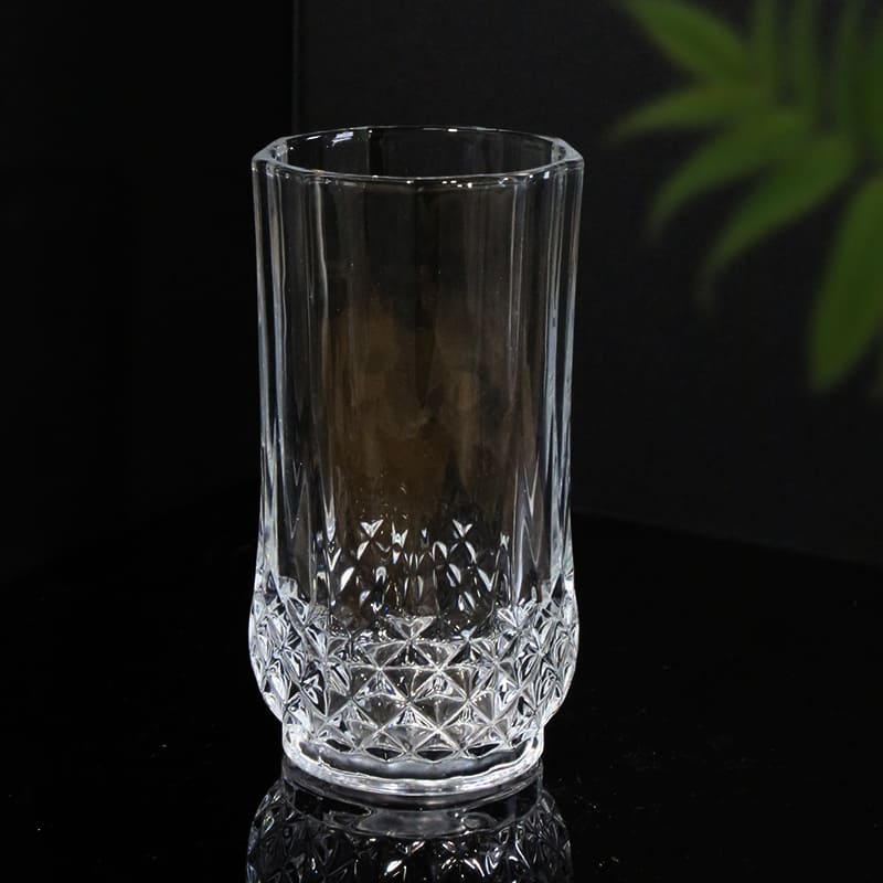 350ml Long Crystal Glass Set 6 Piece Elegant Textured Drinkware