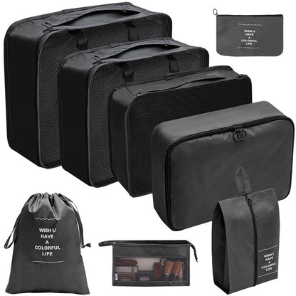 8-Piece Luggage Travel Organizer Set (with Toiletry Case)