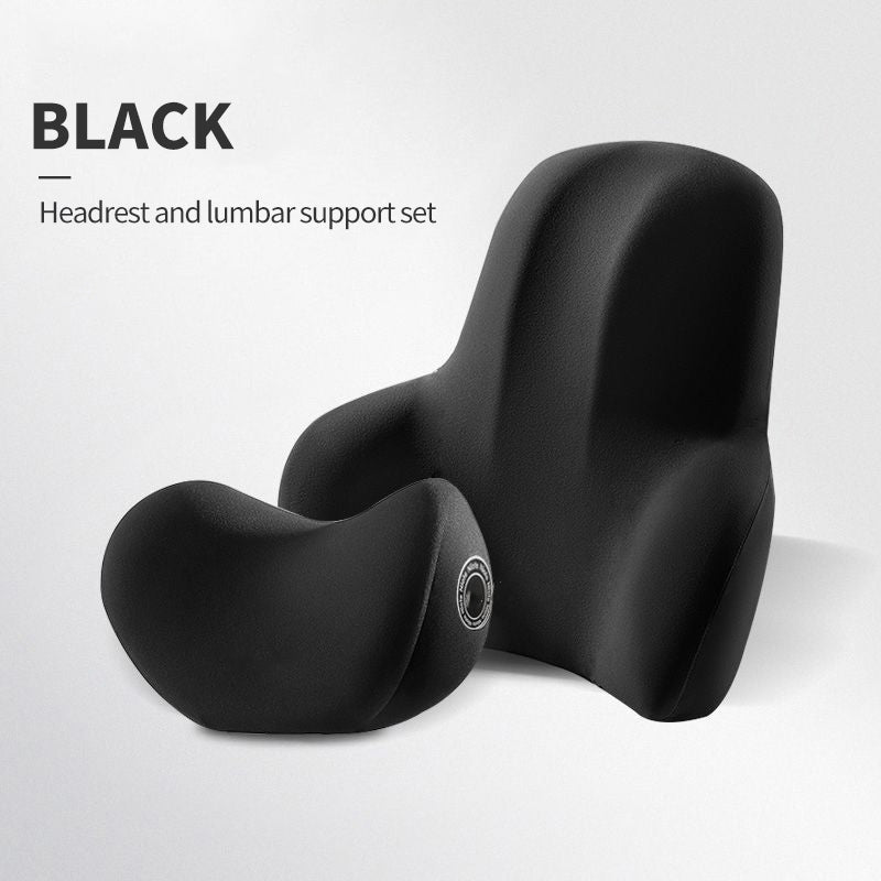 2-Piece Memory Foam Car Headrest & Lumbar Support Set