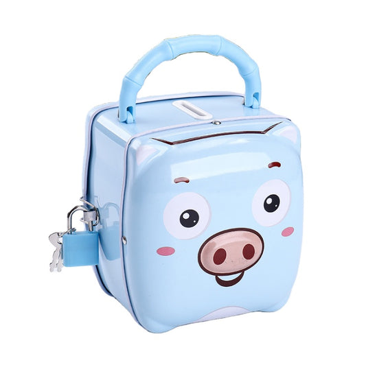 Metallic Cartoon Pig Money Bank