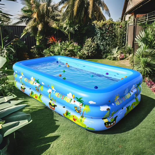 Inflatable Swimming Pool for Kids with Electric Pump