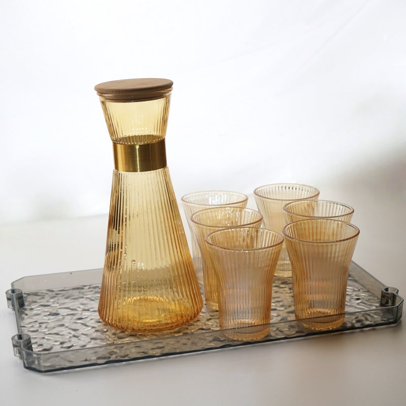 Glass carafe Set with 6 Glasses