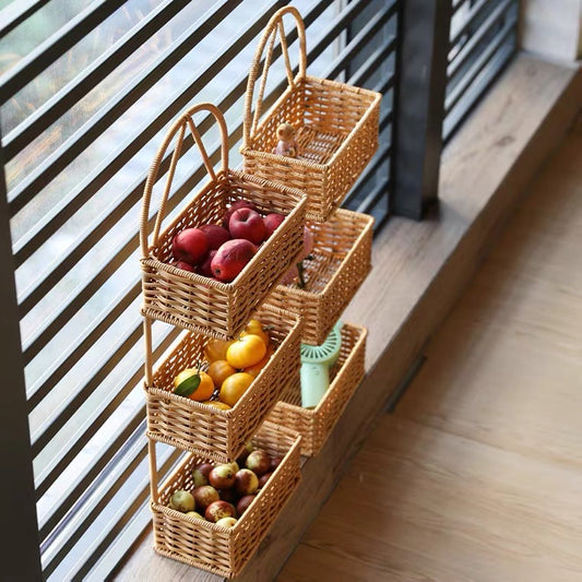 Multipurpose Hand-Woven Rattan shower cuddy Organizer