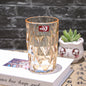 6 Piece Gold Glass  Set 330ml Diamond-Cut Crystal-Style Drinking Glasses