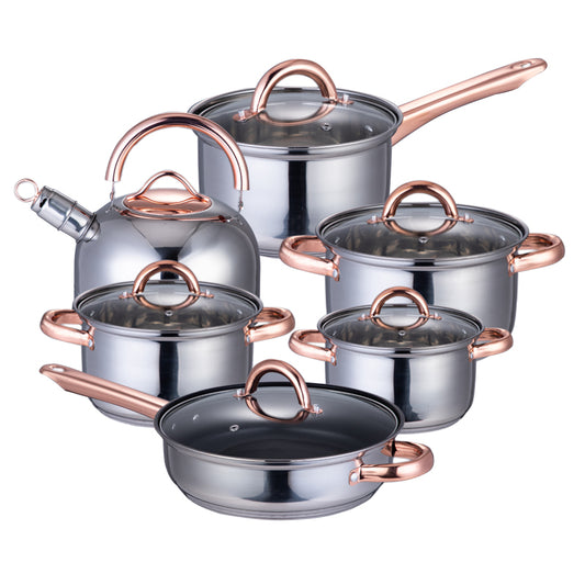 High quality Yimeitai 12 pcs stainless cookware/sufuria