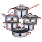High quality Yimeitai 12 pcs stainless cookware/sufuria
