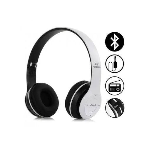 P47 Wireless Bluetooth Headphones with Mic – Foldable Over-Ear Headset for Music, Calls & Travel