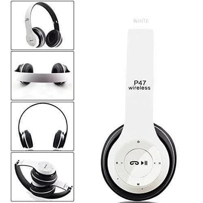 P47 Wireless Bluetooth Headphones with Mic – Foldable Over-Ear Headset for Music, Calls & Travel