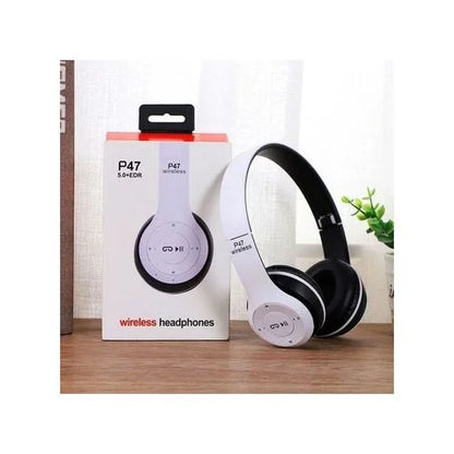 P47 Wireless Bluetooth Headphones with Mic – Foldable Over-Ear Headset for Music, Calls & Travel
