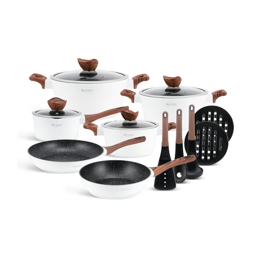 15-Piece Edenberg Cookware Set – White