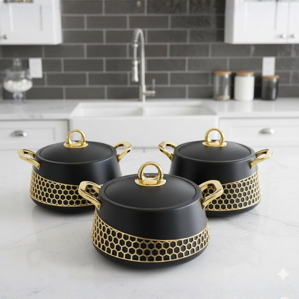 Elegant Hotpots with Gold Detail - Serveware