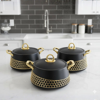 Elegant Hotpots with Gold Detail - Serveware