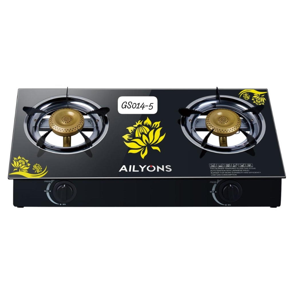 Ailyons Glass Table Top Gas Stove – 2 Burner